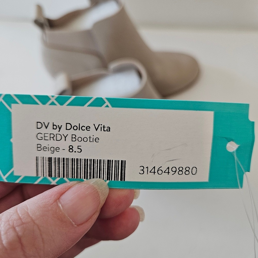 DV by Dolce Vita Gerdy Bootie Beige Ankle Wedge Heel Womens 8.5 Boho Chic Casual - Picture 9 of 9